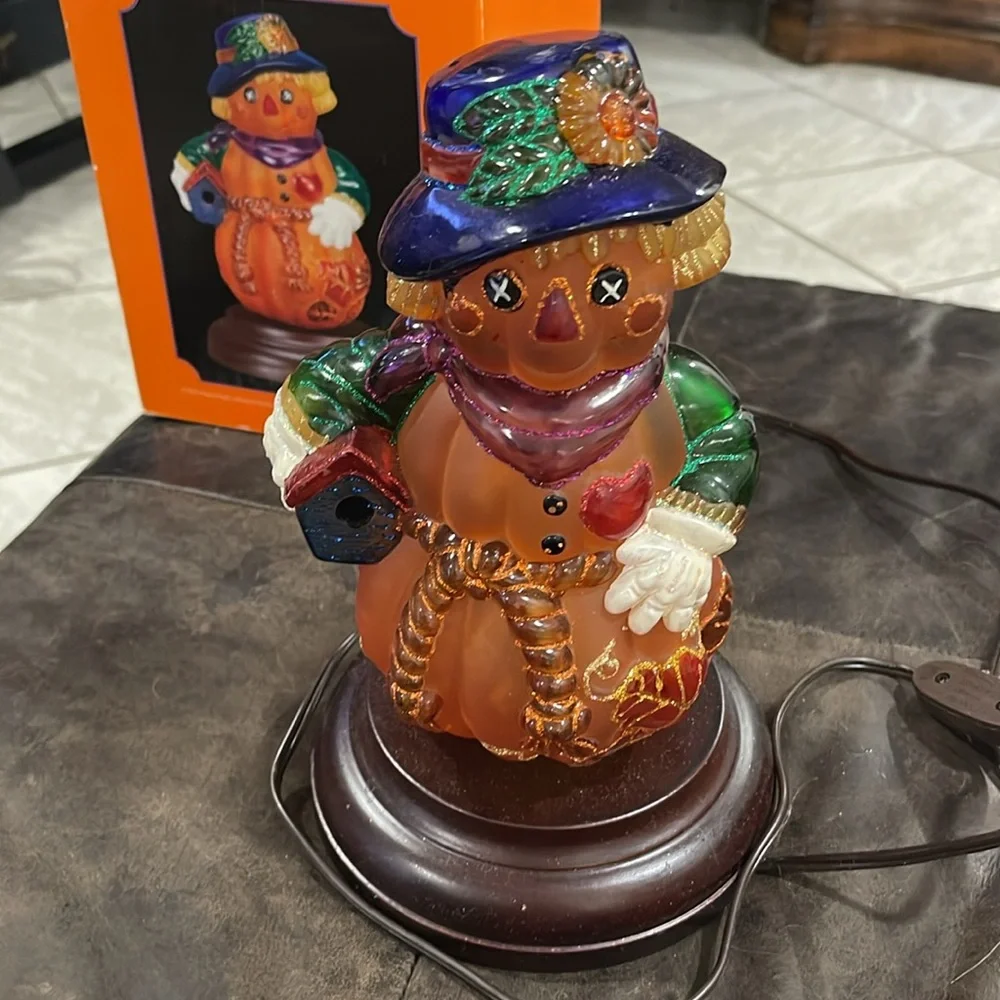 Vintage Old World Christmas Halloween Jack O’ Scarecrow Light - Merck Family